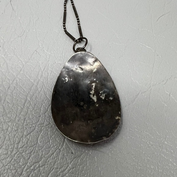 Vintage Shulamit Mixed‎ Metal Necklace Sterling and Copper Statement Pendant